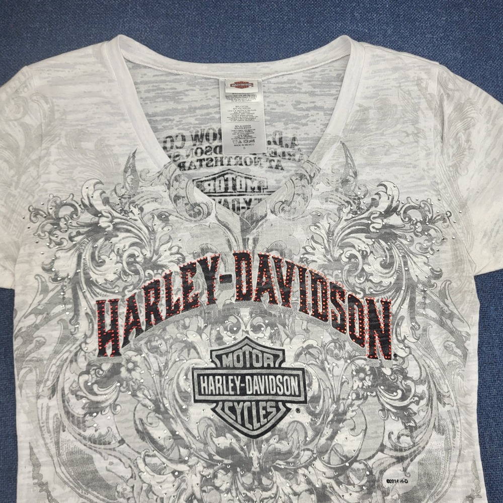 Harley Davidson Womens Graphic T-Shirt Bundle Lot of 3 XS S Biker Moto Tees - Picture 8 of 16